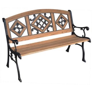 Vifah Outdoor Furniture Wood and Cast Iron Park Bench