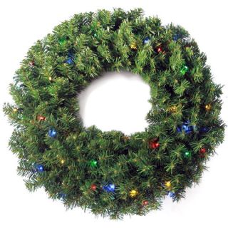 36 inch Norwood Fir Wreath with 100 Low Voltage Multi 4 Color LED