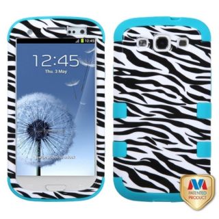 INSTEN Zebra Skin/ Teal TUFF Phone Case Cover for Samsung Galaxy S III