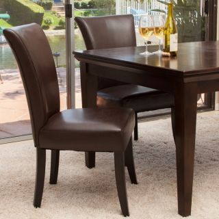 Christopher Knight Home Stanford Brown Leather Dining Chairs (Set of 2