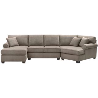 Odessa Waffle Suede Reversible Sectional Sofa with Ottoman