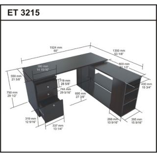 Computer Desk with Shelves by Inval