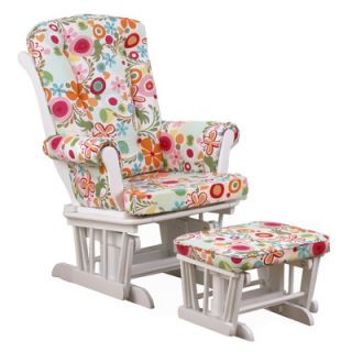 Cotton Tale Lizzie Colorful Floral Glider with Ottoman