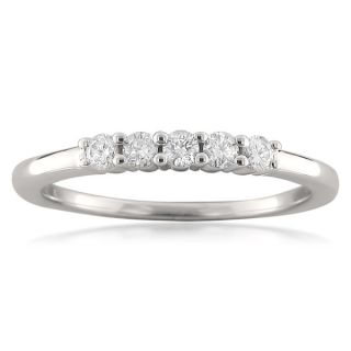 Brides Across America 18k White Gold 1/4ct TDW Five Stone Diamond Ring