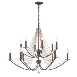 Swept Away 12 Light Candle Chandelier