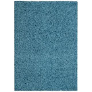 Maxy Home French Blue Shag Accent Rug Doormat Single Solid Color (18