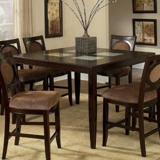 Steve Silver Montblanc Counter Height Dining Table with Crackle Glass Panels