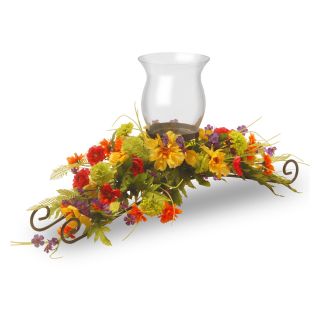 National Tree Company 30 in. Cosmos Mixed 1 Candle Holder Centerpiece   Wreaths