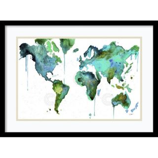 Amanti Art Watercolor Map No. 6 by Jessica Durrant Framed Painting