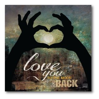 Love to the Moon and Back Canvas Wall Art   16W x 16H in.   Wall Art