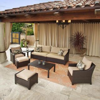 RST Brands Slate 8 piece Sofa, Club Chair and Ottoman Outdoor Patio