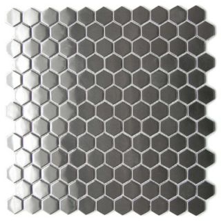 Eden Mosaic Tile Stainless Steel Mosaic Tile in Silver Snow