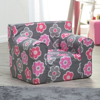 Here and There Kids Chair   Ikat Floral   Kids Upholstered Chairs