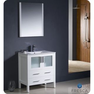 Fresca Torino 30 inch White Modern Bathroom Vanity with Undermount