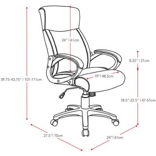 Workspace High Back Executive Managerial Chair by CorLiving