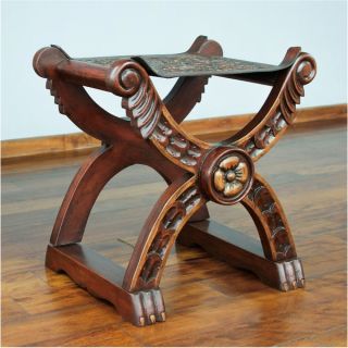 Tooled Leather Wood Stool, Baroque Peru (Peru)   10809064