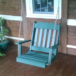 A & L Furniture Royal English Poly Recycled Plastic 2 ft. Swing Chair   Porch Swings