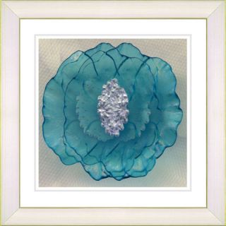 Studio Works Modern Crystal Flower   Turquoise by Zhee Singer Framed