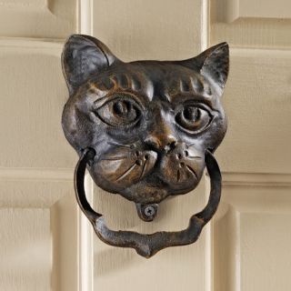 Design Toscano Black Cat Iron Door Knocker   Door Knockers