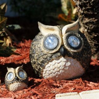 Smart Solar Garden Solar Owl Accent Lights  Set of 2   Solar Lights
