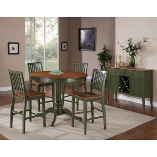 Steve Silver Candice 5 Piece Counter Height Two Tone Round Dining Table Set