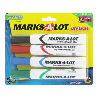 Marks A Lot Low Odor Chisel Tip Assorted Dry Erase Markers (Set of 4)