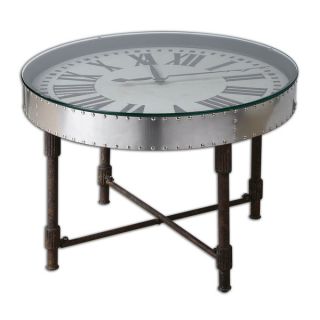 Uttermost Cassem Aluminum Clock Table   15865956  