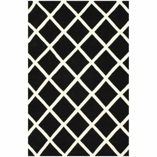 nuLOOM Handmade Moroccan Trellis Charcoal Grey Wool Rug (5 x 8)