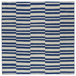 Flatweave TriBeCa Flat weave Blue Wordly Wool Rug (8 Square)