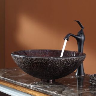 Kraus C GV 570 12mm 15000ORB Callisto Glass Vessel Sink and Ventus Faucet   Oil Rubbed Bronze   Bathroom Sinks
