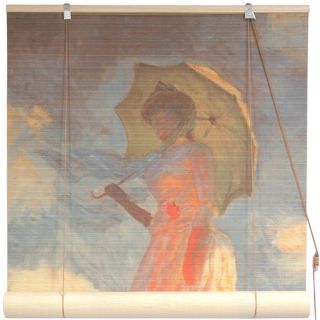 Monets Girl With a Parasol 48 inch Bamboo Blind (China)   12272931