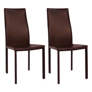 Aurelle Home Casey Leather Dining Chairs (Set of 2)   16669185