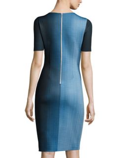 Elie Tahari Carmen Short Sleeve Digital Print Sheath Dress, Atlantis