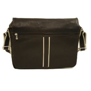 Piel Leather 4 Section Urban Messenger   Chocolate   Messenger Bags