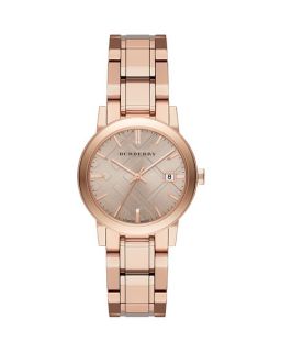 Burberry 34mm Rose Golden Plated City Watch