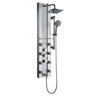 Dyconn Faucet Aluminum Thermostatic Rainfall Style Shower Panel With 8