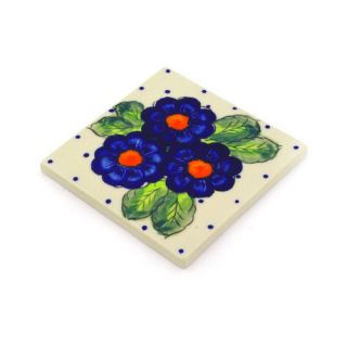 Polish Pottery 4.37 x 4.37 Stoneware Tile in Multi