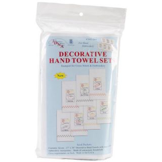Stamped White Decorative Hand Towels 15 X30 Set Of 7   Holidays Of The
