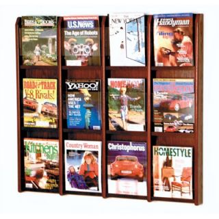Wooden Mallet Twelve Magazine Oak and Acrylic Wall Display with