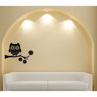 Whimsical Owl Glossy Black Vinyl Wall Decal  ™ Shopping