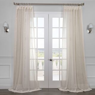EFF Linen Open Weave Cream Sheer Curtain Panel   13839269  