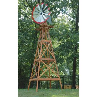 Large Ornamental Wooden Windmill — 165in.H  Lawn Ornaments, Planters   Fountains