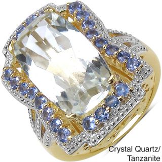 Quartz Marcel Drucker 14k Gold over Silver Gemstone and Diamond Accent