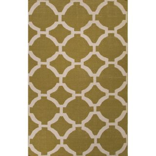Flat Weave Geometric Pattern Grey/ Ivory Wool Area Rug (8 x 11)