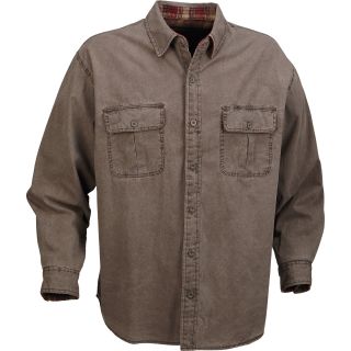 Ironton Flannel-Lined Canvas Shirt, Model# 4176R — Large, Brown