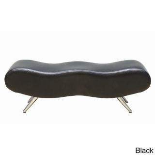 Stealth II Wave Faux Leather/ Chrome Bench