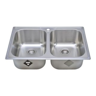 Wells Sinkware Chicago Series 33 x 22 Double Topmount Kitchen Sink