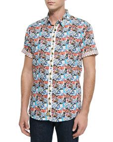 Robert Graham Wave Runner Graphic Sport Shirt