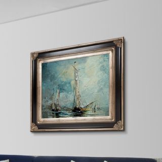 Tori Home Boats Blue by Justyna Kopania Framed Painting Print
