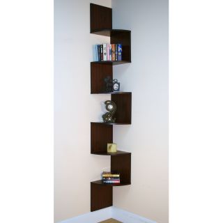 Premier 6 Shelf Corner Bookcase   Cherry
